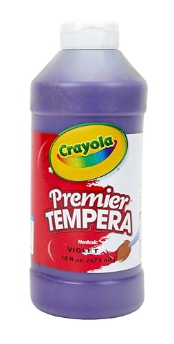 Crayola Premier Tempera Paint For Kids - Violet (16oz), Kids Classroom Supplies, Great For Arts & Crafts, Non Toxic, Easy Squeeze Bottle