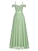 Miusol Women's Off Shoulder Elegant Sequined Split Spaghetti Straps Wedding Maxi Dress (Large, Mint Green)