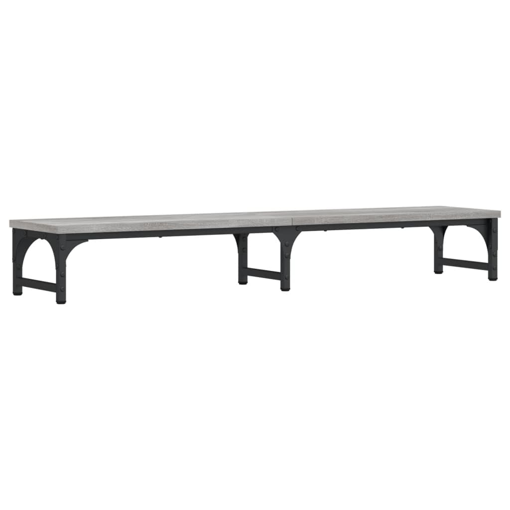 Supporto per monitor grigio Sonoma in legno e metallo, 105 x 23 x 15,5 cm, per scrivania per computer, scrivania, tavolo per laptop, home office e altezza ergonomica dello schermo