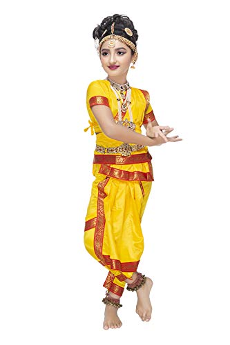 Image of Girls BharatNatyam Costume for Classical Dance Costumes for Annual Compitition /Annual Function School Event (18-24 Months)