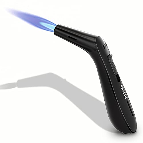 REIDEA Butane Torch Lighter for Creme Brulee Kitchen Cooking Torch Lighter Windproof Adjustable Flame Blow Torch Refillable Butane Culinary Torch for Baking BBQ Candle Camping (Gas not Included)