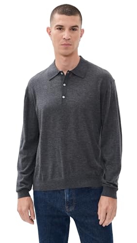 FRAME Men's Long Sleeve Superfine Polo Sweater