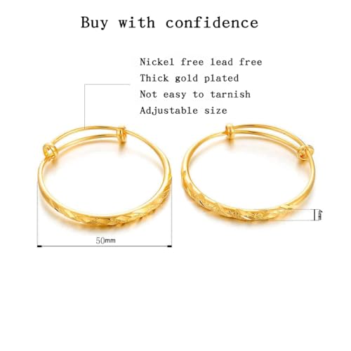 Ethlyn 2pcs/lot 18K Gold Plated Stars Kids Lucky Bangles &bracelets Birthday Christmas Gifts for baby boys and girls