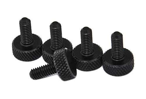 Preisvergleich Produktbild PrecisionGeek Aluminium Ansatzschraube Rändelschrauben M5x10mm Shwarz 1 Satz (5 Stück)