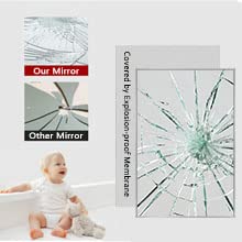 Neutype Wall-Mounted Mirror Rectangular Hanging Mirror Metal Framed Wall Mirror, Best For Bathroom, Washroom, Bedroom, Living Room, Silver, 36"X24" #TOP4