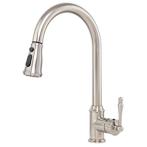 AKDY Pull Down Kitchen Faucet, 3-function High-Arc Faucet, Single Handle Easy Installation, 58