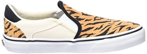Vans Vans Women's Asher Deluxe Sneaker, Animal Twill Brown White, 4 UK