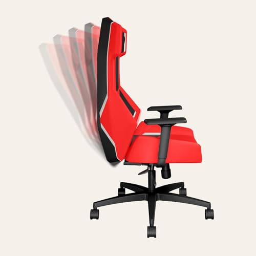 Image of Interio by Godrej Venox High Back Synthetic Leather Ergonomic Gaming Chair (Red) 1-Year Warranty, 3D Armrest, Magnetic Lumbar and Headrest Adjustable