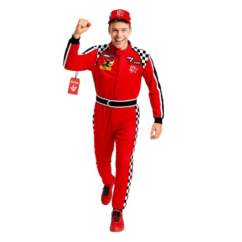 Morph Adult Race Car Driver Costume Racing Suit For Men Race Car Driver Costume Halloween Costumes For Men XL