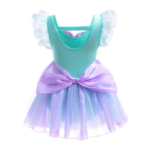 Dressy Daisy Mermaid Bathing Suit for Girls Toddler Princess Swimsuit One Piece Shiny Tulle Pool Party, Sizes 2T - 102