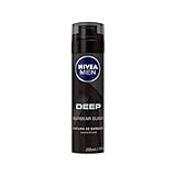 NIVEA MEN Espuma de Barbear Deep 200ml - Com carvão ativado em sua fórmula, promove um barbear suave e ainda deixa a sensação de frescor e limpeza por mais tempo