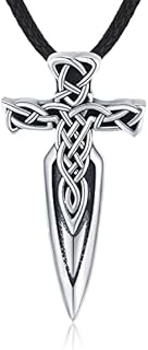 CHENGHONG 925 Sterling Silver Amulet Viking Cross Necklace for Women Men Celtic Jewellery Viking Gift for Brother Boyfriend Unisex