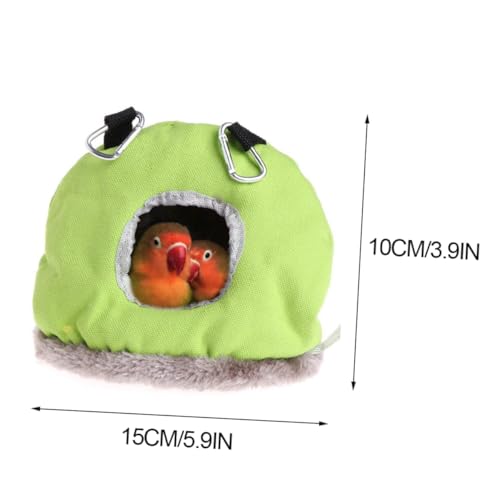 Image of Warm Bird Nest Hammock for Parrots Small Pets Creative Bed Cage Accessory Small Size Green Ideal Bird Toy for Conures and Cockatiels