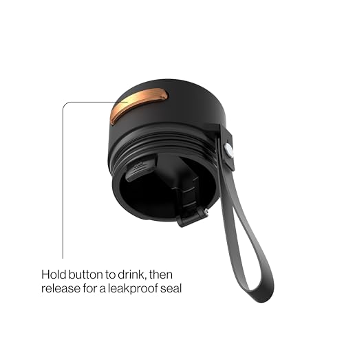 Image of Contigo AutoSeal 16 oz Stainless Steel Vacuum-Insulated Water Bottle with Leakproof Push-Button Spout & Lock, Carry Strap, BPA-Free & Lead-Free, Dishwasher Safe