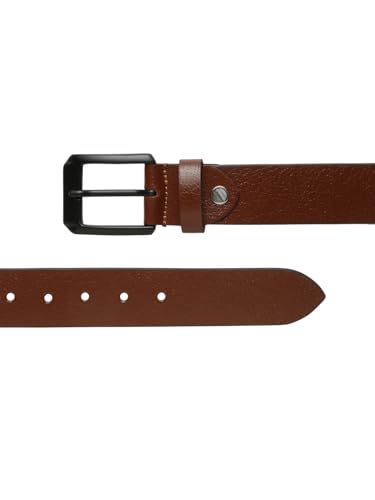 Image of TEAKWOOD LEATHERS Men's Casual Leather Belt, 6 Holes, Classic Buckle Lock Belts for Men | T BT EC 1