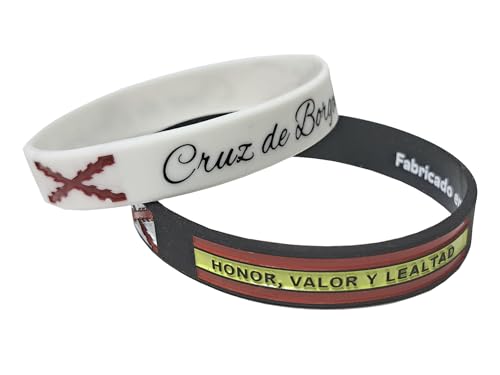 Tiendas LGP - Pulseras de Goma de Silicona con diseño de Cruz de Borgoña, Blanca y Negra. 2 unidades