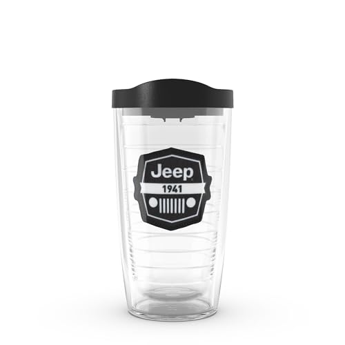 Tervis Jeep Made in USA Double Walled Insulated Tumbler Travel Cup Keeps Drinks Cold & Hot, 16oz, Logo