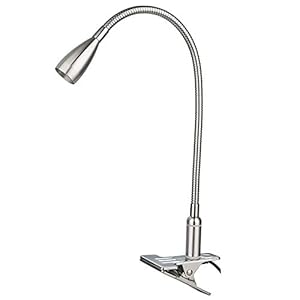 Meanyee 3W tactile Sensible en continu Dimmable flexible col de cygne Clip sur lampe de lecture de bureau Clamp lampe de chevet livre avec Dim LED affichage à LED réglable (blanc chaud 3000k-3200K)