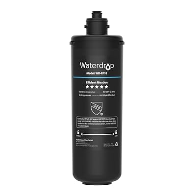 Waterdrop RF10 Replacement Filter Cartridge for 10UA/10UB Under Sink Water Filter, Reduces PFAS, PFOA/PFOS, Lead, Chlorine, Bad Taste & Odor, NSF/ANSI 42 Certified, 11K Gallons High Capacity