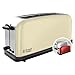 Russell Hobbs Toaster [Langschlitz für 2 Scheiben / 1 breite Brotscheibe] Colours+ Edelstahl Creme (extra breite Toastschlitze, inkl. Brötchenaufsatz, 6 Bräunungsstufen + Auftaufunktion,1000W)21395-56