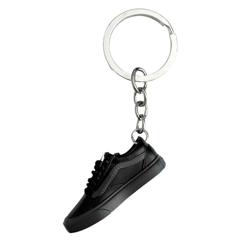 Llavero Zapatilla de Deporte, sneaker, estilo urbano, zapato bajo, mini-zapatilla de deporte, Compatible con Vans, Negro
