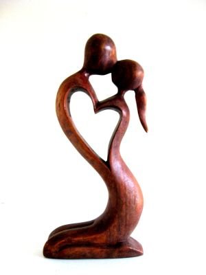 Oma Wooden Hand Crafted Romantic Love Statue Eternal Love Kiss Figurine Home Decor Gift #TOP2