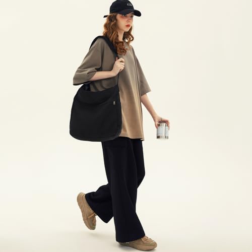 Bolso tote hobo de lona grande para mujer y hombre miniatura 4