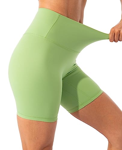 Lavento Women's All Day Soft Yoga Shorts 6 Inch - Buttery Soft Workout Active Shorts For Women (Spring Mint, 4) #TOP4