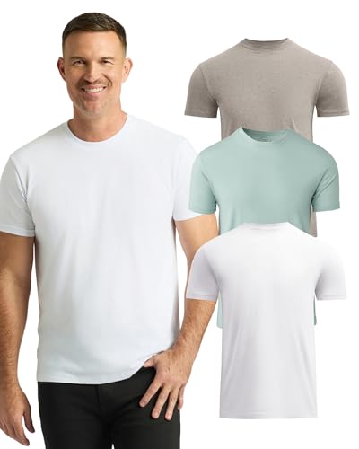 Image of True Classic Mens T-Shirts - Short Sleeve Crew Neck T Shirts for Man, Cotton Blend Plain Novelty Men's T-Shirts