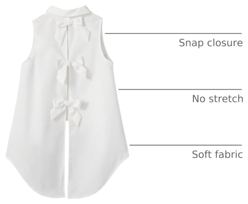 Image of Verdusa Girl's Button Front Bow Back Sleeveless Shirt High Low Asymmetrical Hem Blouse Top