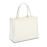 Yaceyace Canvas Tote Bags for Travel, Work & Beach - 14.5'x6'x10' Reusable Grocery Bags - Plain & DIY, Bulk Pack of 1