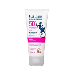 BLUE LIZARD Baby Mineral Sunscreen with Zinc Oxide, SPF 50+, Water Resistant, UVA/UVB Protection with Smart Cap…