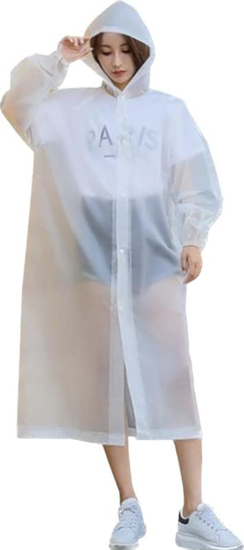 Unisex Waterproof Long Coat Raincoat for Women with Adjustable Hood (Size: Universal,Color-Grey)-image-4