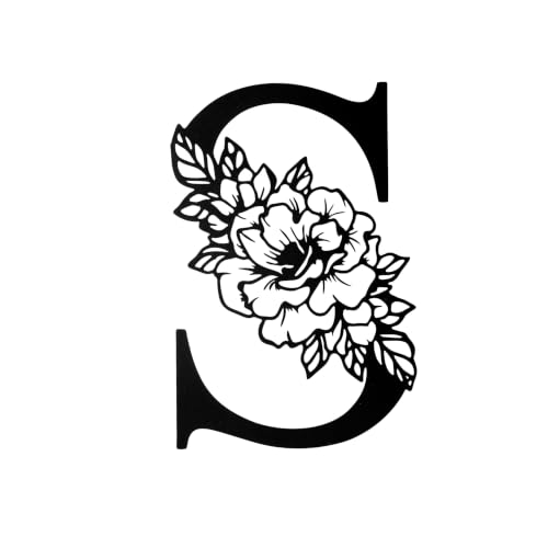 Motivilla 11.8 Inch Floral Metal Wall Letters for Outdoor & Indoor (S)