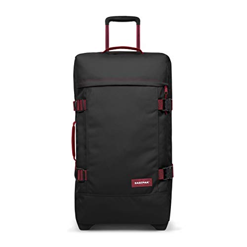 Image of Eastpak Tranverz M Suitcase, 67 cm, 78 L, Black (Blakout Strip Red), Blakoutstripred, 67 centimeters, TRANVERZ M