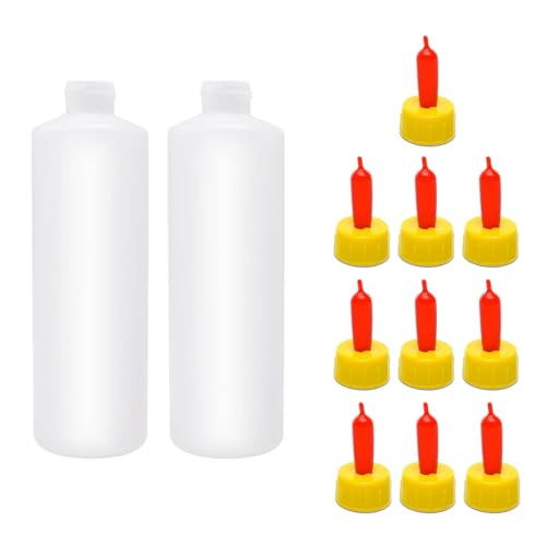 Goat Feeding Bottle Set 2Pcs 400 ml Lamb Nursing Bottles with 10Pcs Pritchard Nipples Livestock Baby Bottle for Feeding Sheep Goat Lamb Puppy Plastic and Silicone Material