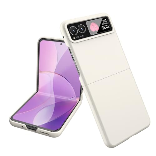 dbANZT Motorola Razr 40 p X ϏՌ dbP[X n[h PC VF ^ ~߃Obvt SیJo[ dbJo[(White)