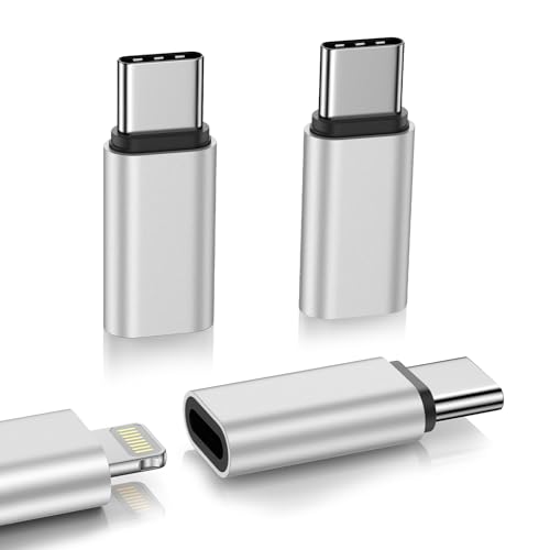 for Lightning Female to USB C Male Adapter Compatible for iPhone 17 Air 17 Pro Max 16e 16 Pro Max 16 Plus 15 15 Plus,3 Pack Type C Charger Connector Adaptor for Samsung Galaxy S25(Not for Audio/OTG)