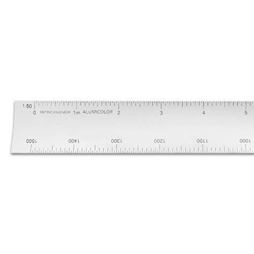 Image of Alumicolor 30-cm Aluminum Metric Engineer Hollow Scale for School, Office, Art and Drafting, 30CM, Silver