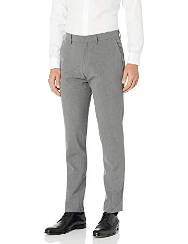 Kenneth Cole REACTION Men s Stretch Pinstripe Slim Fit Flat Front Dress Pant, Dk. Grey, 31 x 30