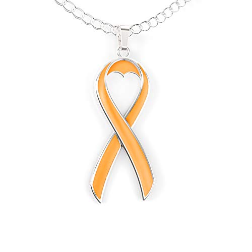 Cancer Awareness Necklace - Ribbon Pendant, “Together We Are Tougher Than Cancer” - Gift For Women (Orange Leukemia Cancer) #TOP5