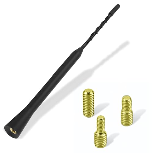 Antenne Voiture 28 Cm, Antenne Radio Voiture Courte avec Réception FM Dab, Compatible avec Autoradios Et Divers Modèles De Véhicules, Antenne Bâton Universelle avec Amplifiée, M4, M5, M6 Adaptateurs