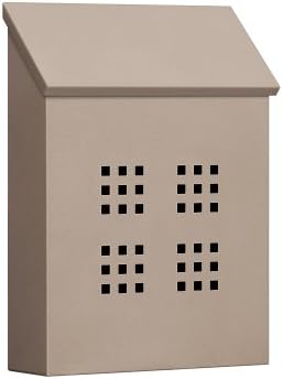 Salsbury Industries Traditional Mailbox, Decorative, V, Beige, 11 in. W x 14.5 in. H x 3.5 in. D