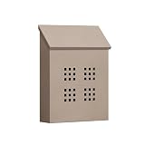Salsbury Industries Traditional Mailbox, Decorative, V, Beige, 11 in. W x 14.5 in. H x 3.5 in. D