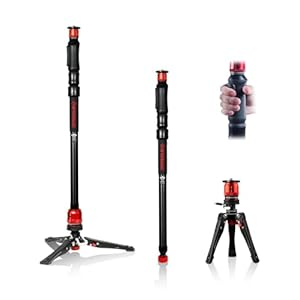 IFOOTAGE Cobra 3 Strike Monopod A150S-Ⅲ, One-Touch Lifting Camera Monopod with Pedal, Aluminum Video Monopod with Tripod Base, Payload 11lb/5KG
