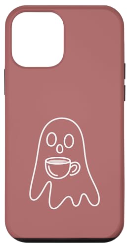 Aesthetic One Line Art Ghost and Coffee - ���[�Y �X�}�z�P�[�X iPhone 12 mini �p