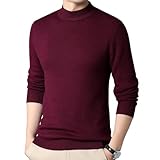 [unifiss] ニット トップス モックネック セーター シンプル 無地 長袖 カジュアル 秋冬 メンズ ナチュラル系 モード系 あったかい バイカラー セクシー ゆるふわ ふわふわ 体型カバー クラシカル クラシック エレガント ライン ハイネック ルーム パジャマ 清楚系 卒園式 食事会 夜用 保湿 防寒 楽ちん 細身 細身え ファッション 赤 レッド 4A-U16-RDXL