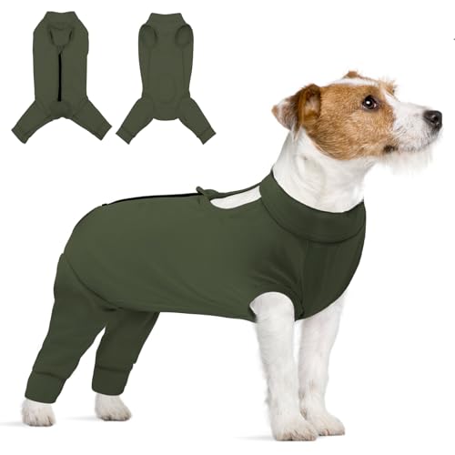 Image of KOESON Dog Surgery Recovery Suit for Back Legs, Strechy Dog Recovery Shirt with Rear Leg Sleeves, Soft Leg Sleeve to Stop Licking for Female Male Dogs, Pet Surgery Onesie for Hind Leg Wound Care