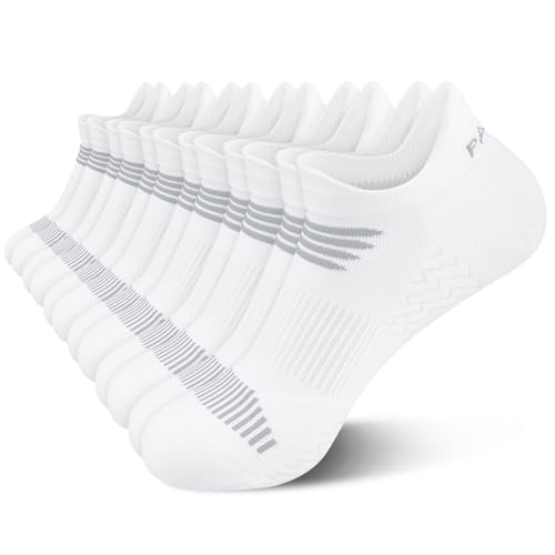 PAPLUS Running Socks Womens 6 Pairs - Athletic Ankle Socks with Arch Support, Comfort Anti-Blister Cushioned