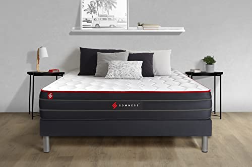 Ensemble sommier + Matelas Boost Ressorts ensachés et mémoire de Forme 160x200 | Epaisseur : 26 cm | Confort : Equilibré Cover